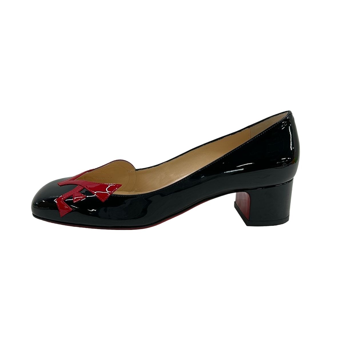 CHRISTIAN LOUBOUTIN(クリスチャンルブタン) パンプス 39 レディース - 黒×レッド レザー 20,304円