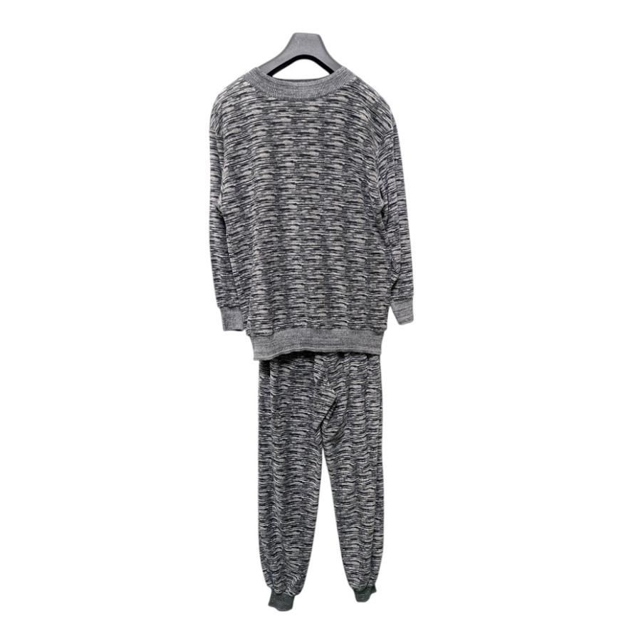 90s〜00s MISSONI ミッソーニ セットアップ スウェットニットシャツ スウェットニットパンツ 古着 ブラック系 コットン サイズM 652018