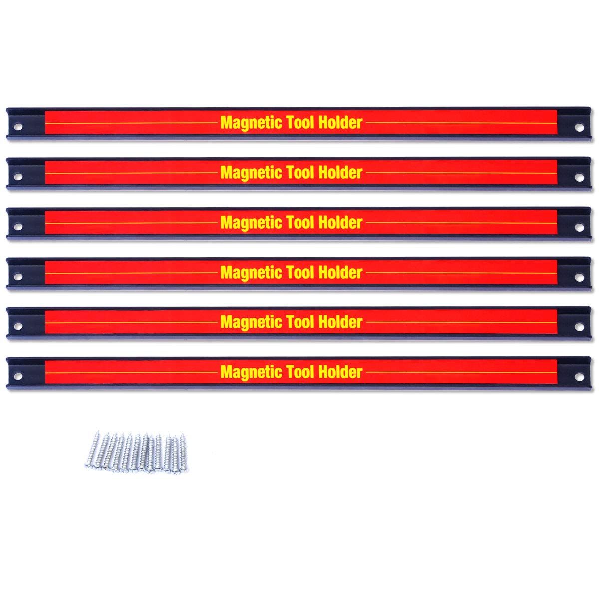 TANGKULA マグネットホルダー 6本セット 46cm x 25cm 壁掛け マグネットツールバー 工具ホルダー 工具差し 磁気吸引 ツール整頓 レンチ ペンチ ドライバー ハンマー ガレージ ワークショップ 工場作業ts d54bcc82