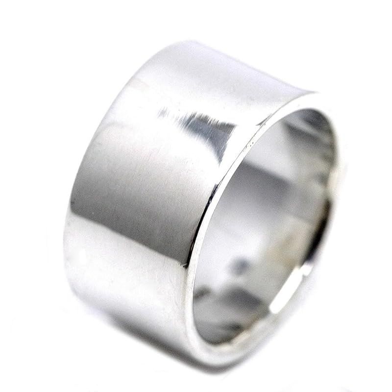 [シルバーワン] シルバー925 シンプル 平打ちリング メンズ hi [縦幅10mm][22号]