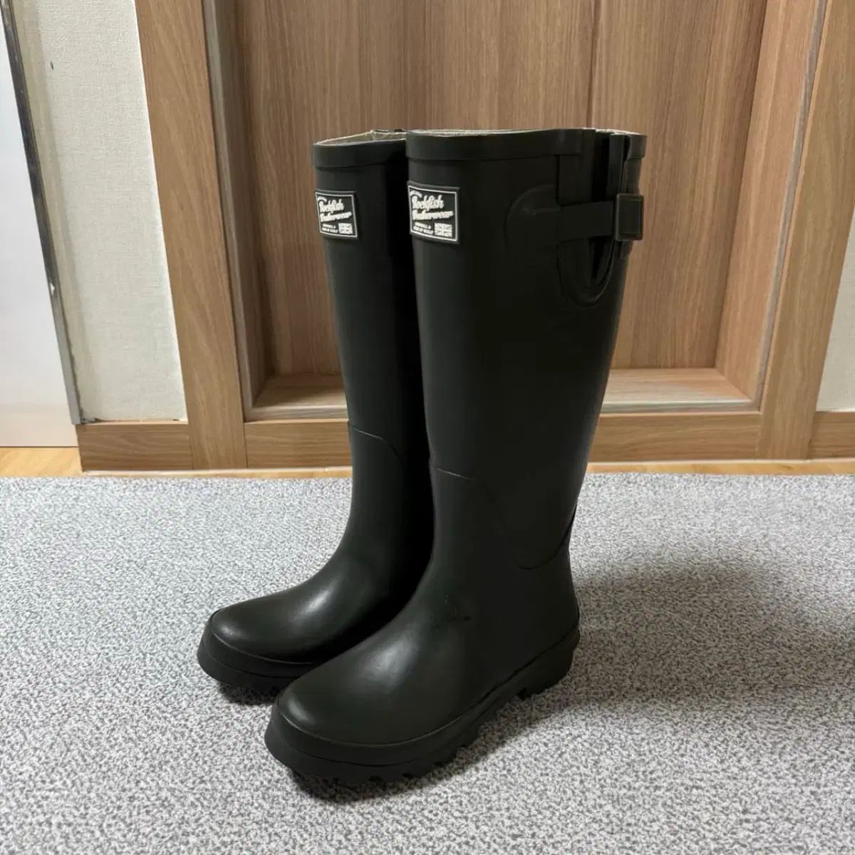 ロックフィッシュ レインブーツ 長靴 カーキ UK4 235