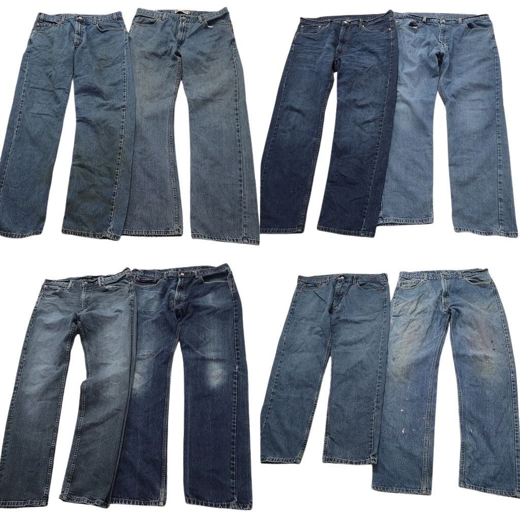 古着卸 まとめ売り リーバイス 505 デニムパンツ 8枚セット ( メンズ 38 ) テーパード　ジッパーフライ ペインティング 中古 古着 NE8347