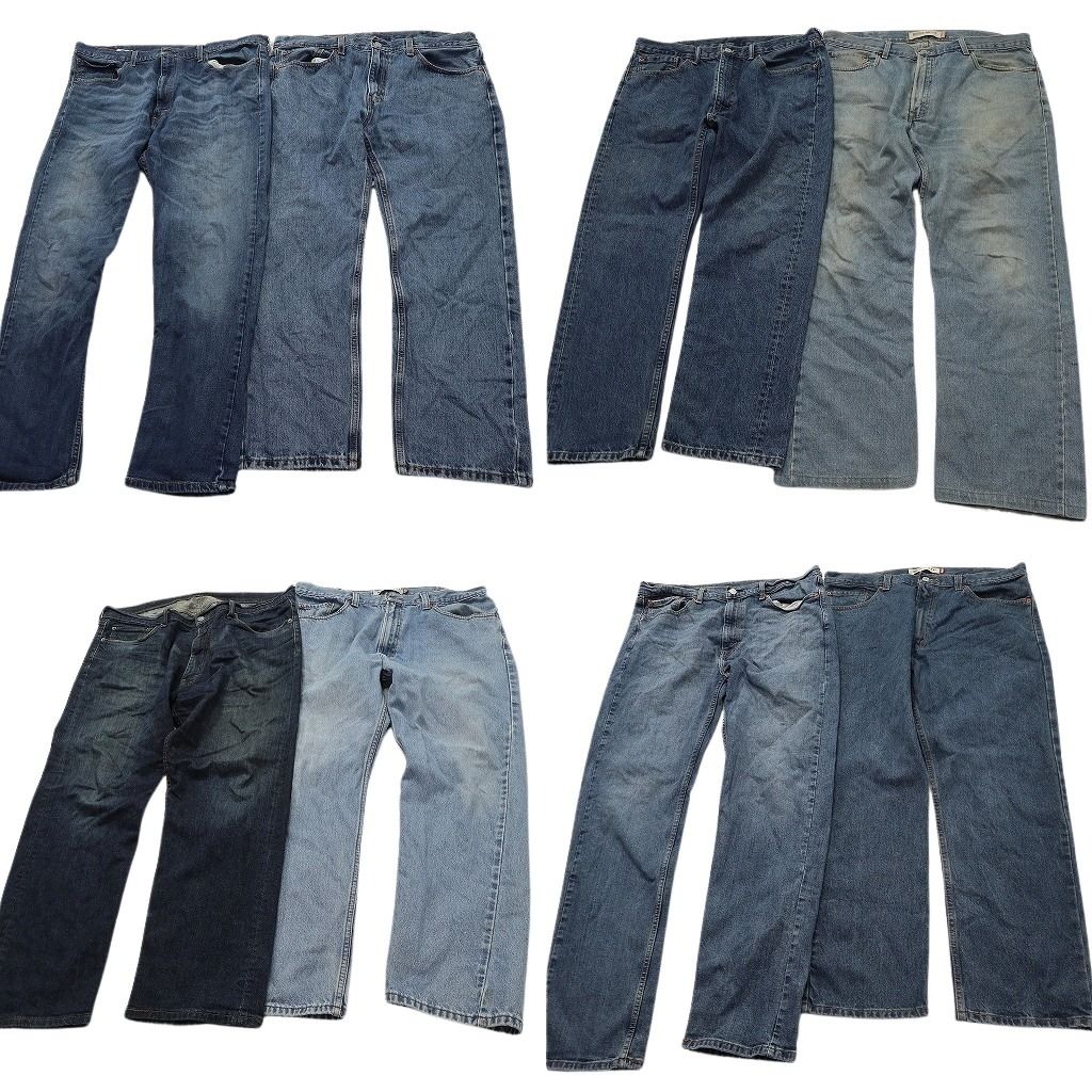 古着卸 まとめ売り リーバイス 505 デニムパンツ 8枚セット ( メンズ 38 ) テーパード　ジッパーフライ ヒゲ 中古 古着 NE8348