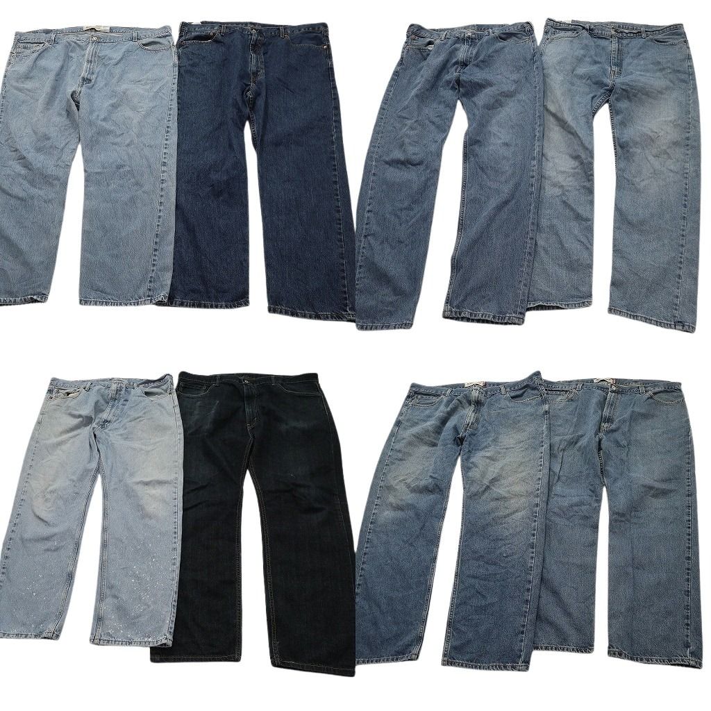 古着卸 まとめ売り リーバイス 505 デニムパンツ 8枚セット ( メンズ 52/46/44/42 ) テーパード　ジッパーフライ フェード 中古 NE8352