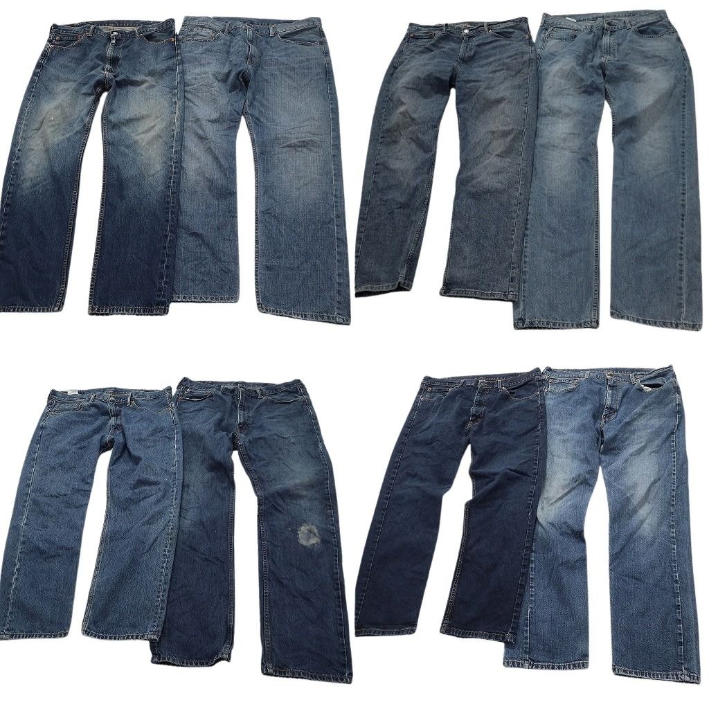 古着卸 まとめ売り リーバイス 505 デニムパンツ 8枚セット ( メンズ 38 ) テーパード　ジッパーフライ インディゴブルー 中古 古着 NE8355