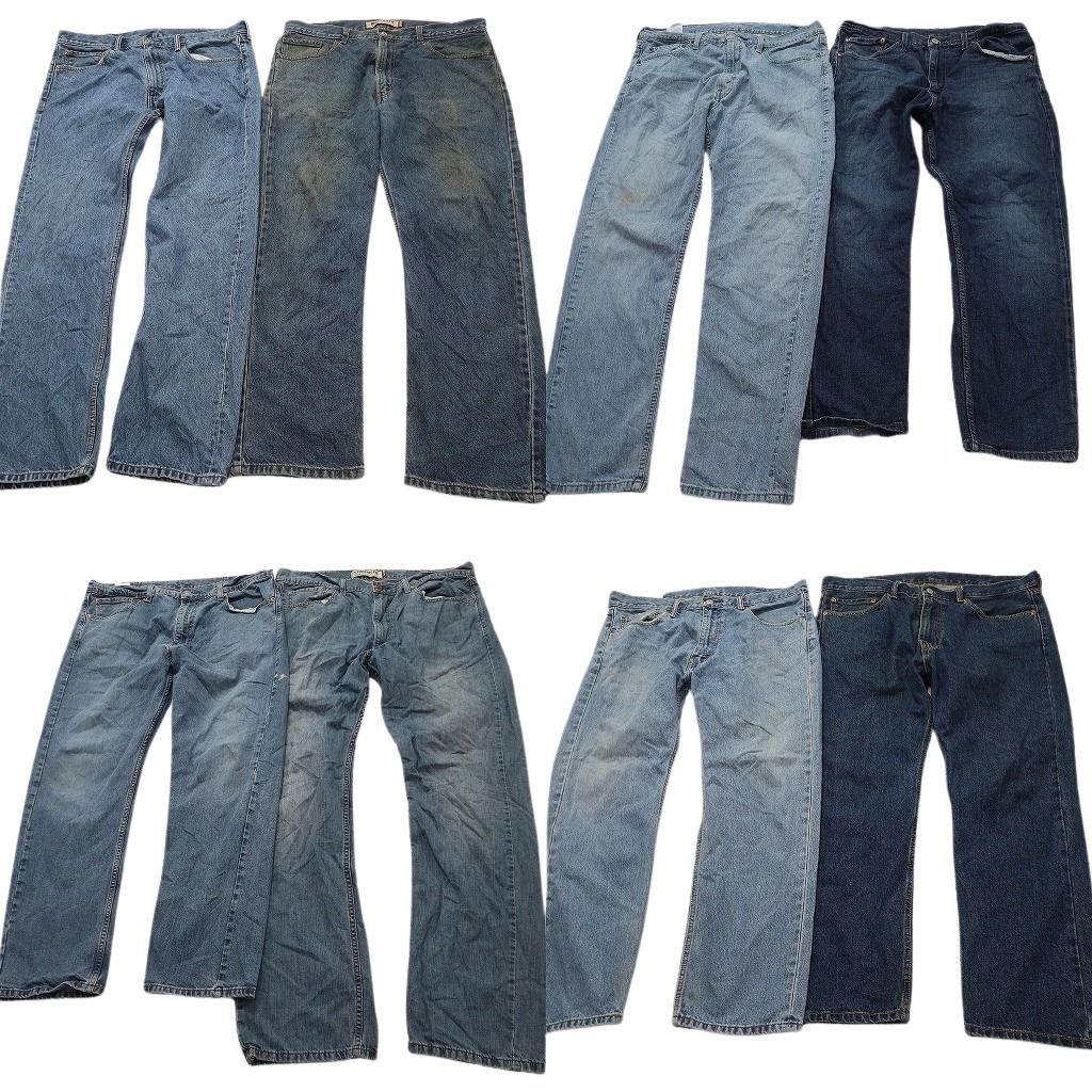 古着卸 まとめ売り リーバイス 505 デニムパンツ 8枚セット ( メンズ 38/36 ) テーパード　ジッパーフライ フェード 中古 古着 NE8356