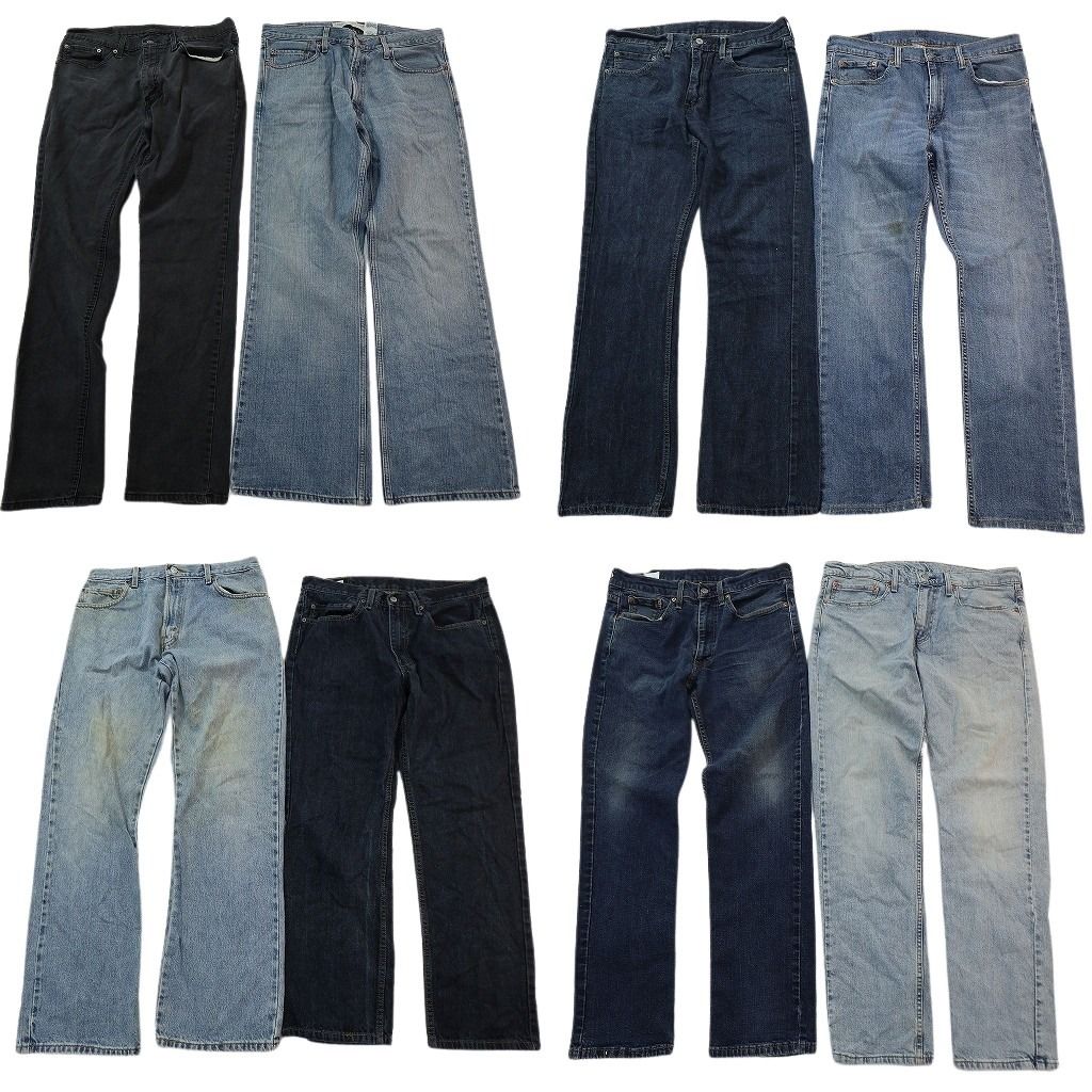 古着卸 まとめ売り リーバイス 品番MIX デニムパンツ 8枚セット ( メンズ 34 ) 567 514 502 517 559 527 502 中古 古着 NE8370