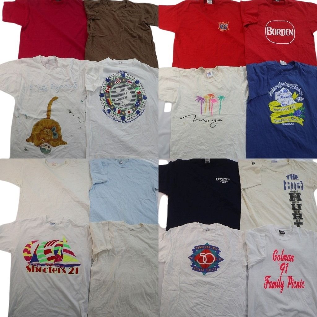 古着卸 まとめ売り ヴィンテージ シングルステッチ Tシャツ 16枚セット ( メンズ L ) LEE リーボック フルーツオブザルーム 中古 NE8400