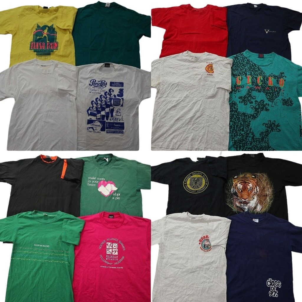 古着卸 まとめ売り ヴィンテージ シングルステッチ Tシャツ 16枚セット ( メンズ M/L ) アニマル 動物 ワンポイント 中古 古着 NE8411