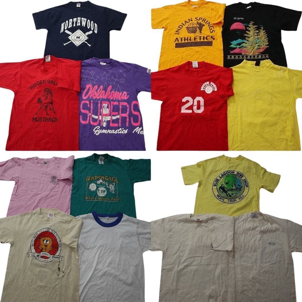 古着卸 まとめ売り ヴィンテージ シングルステッチ Tシャツ 14枚セット ( メンズ S/M ) ラッセル フルーツオブザルーム 中古 古着 NE8413