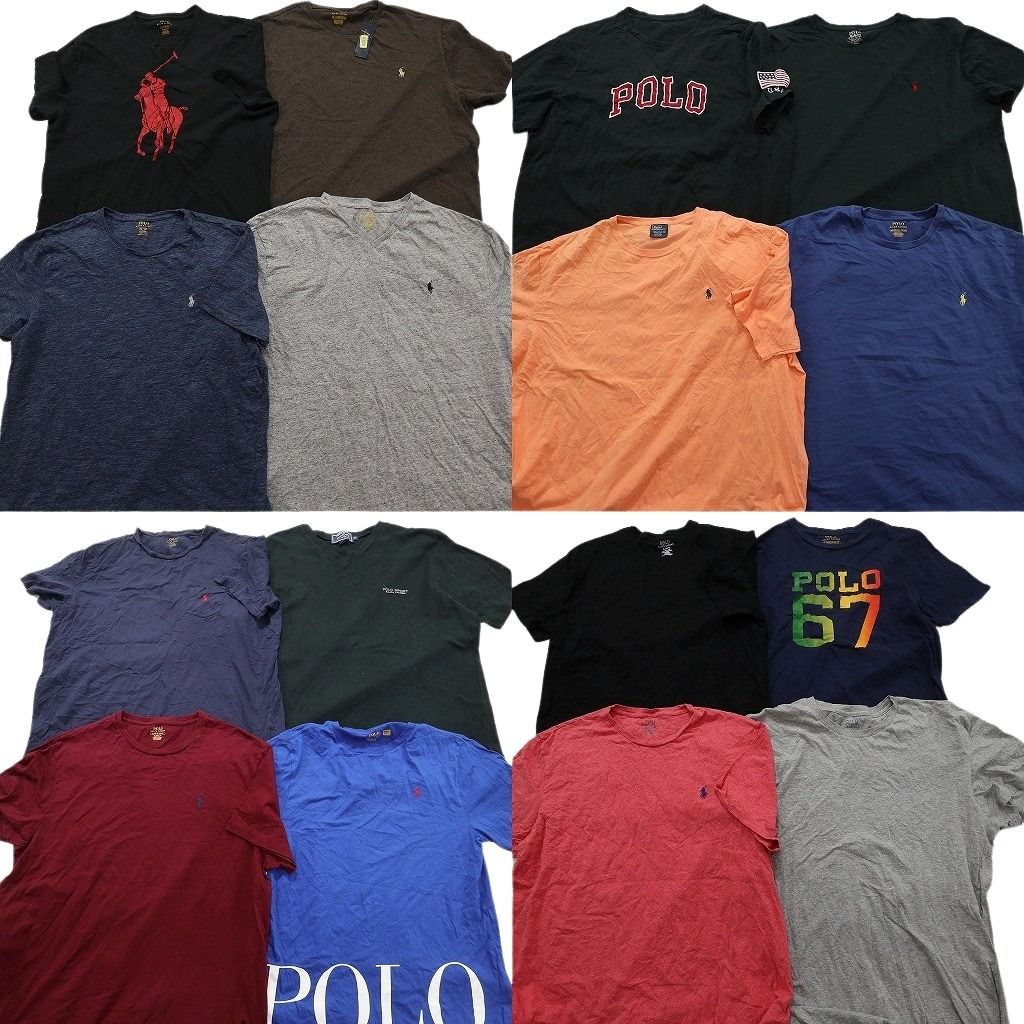 古着卸 まとめ売り ラルフローレン Tシャツ 16枚セット ( メンズ M/L ) ビッグポニー デッドストック ナンバリング 中古 古着 NE8483 古着卸 まとめ売り ラルフローレン Tシャツ 16枚セット ( メンズ M/L
