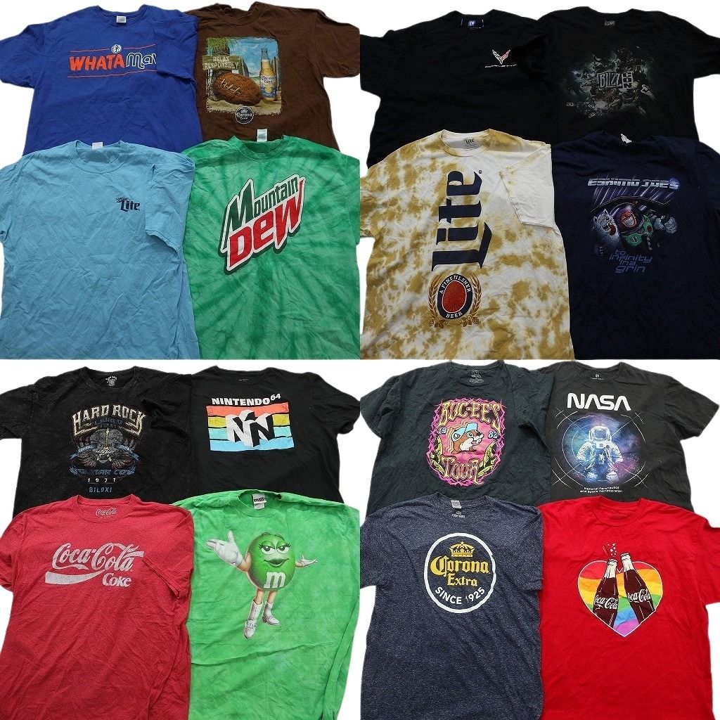 古着卸 まとめ売り 企業 Tシャツ 16枚セット ( メンズ XL/2XL ) マウンテンデュー コロナエキストラ バッキーズ ミラーライト 中古 NE8487 16,148円