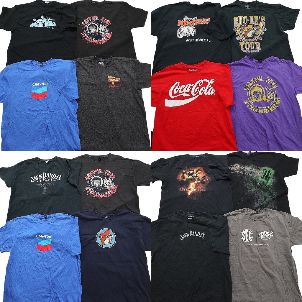 古着卸 まとめ売り 企業 Tシャツ 16枚セット ( メンズ XL ) ドクタージャックダニエルズ モンスター バッキーズ フーターズ 中古 NE8489