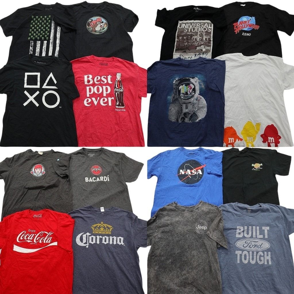 古着卸 まとめ売り 企業 Tシャツ 16枚セット ( メンズ L ) JEEP NASA ハードロックカフェ ウェンディーズ 中古 古着 NE8498