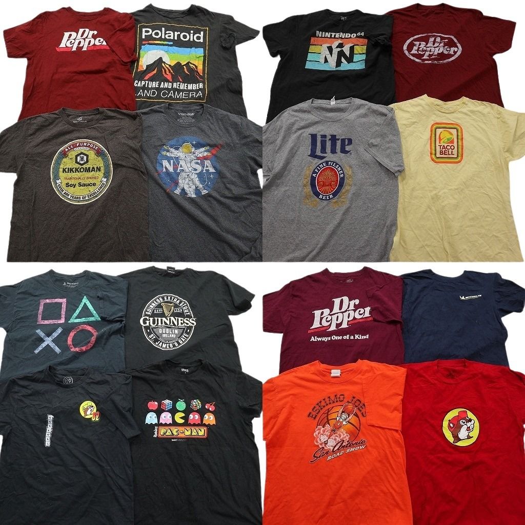 古着卸 まとめ売り 企業 Tシャツ 16枚セット ( メンズ L ) ドクターペッパー NASA バッキーズ デッドストック 中古 古着 NE8499
