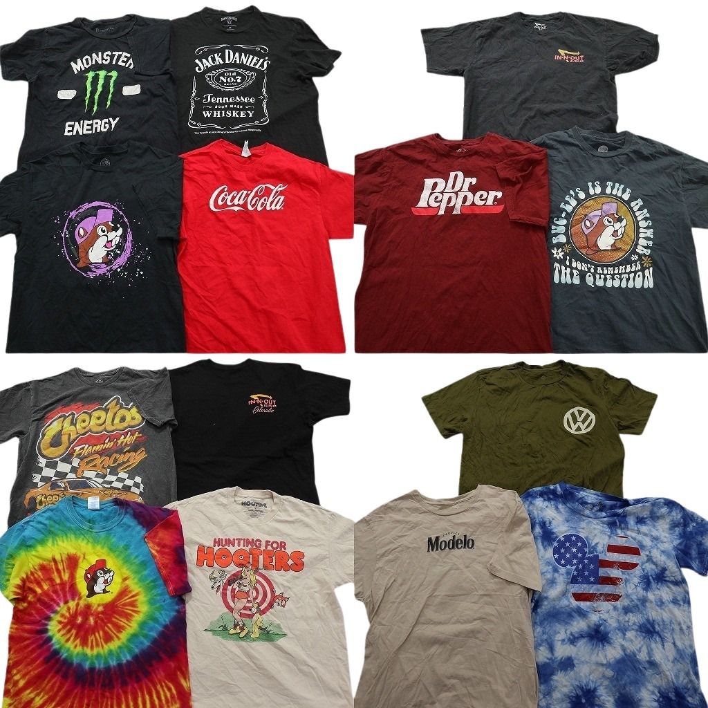 古着卸 まとめ売り 企業 Tシャツ 14枚セット ( メンズ M/L ) モンスター ジャックダニエルズ バッキーズ コカ・コーラ 中古 古着 NE8500