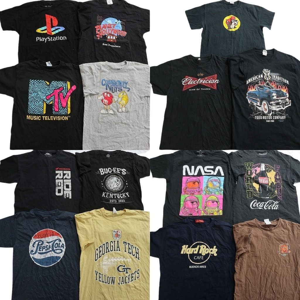 古着卸 まとめ売り 企業 Tシャツ 15枚セット ( メンズ M ) ハードロックカフェ M&M'S フェデックス ペプシ バッキーズ 中古 古着 NE8503