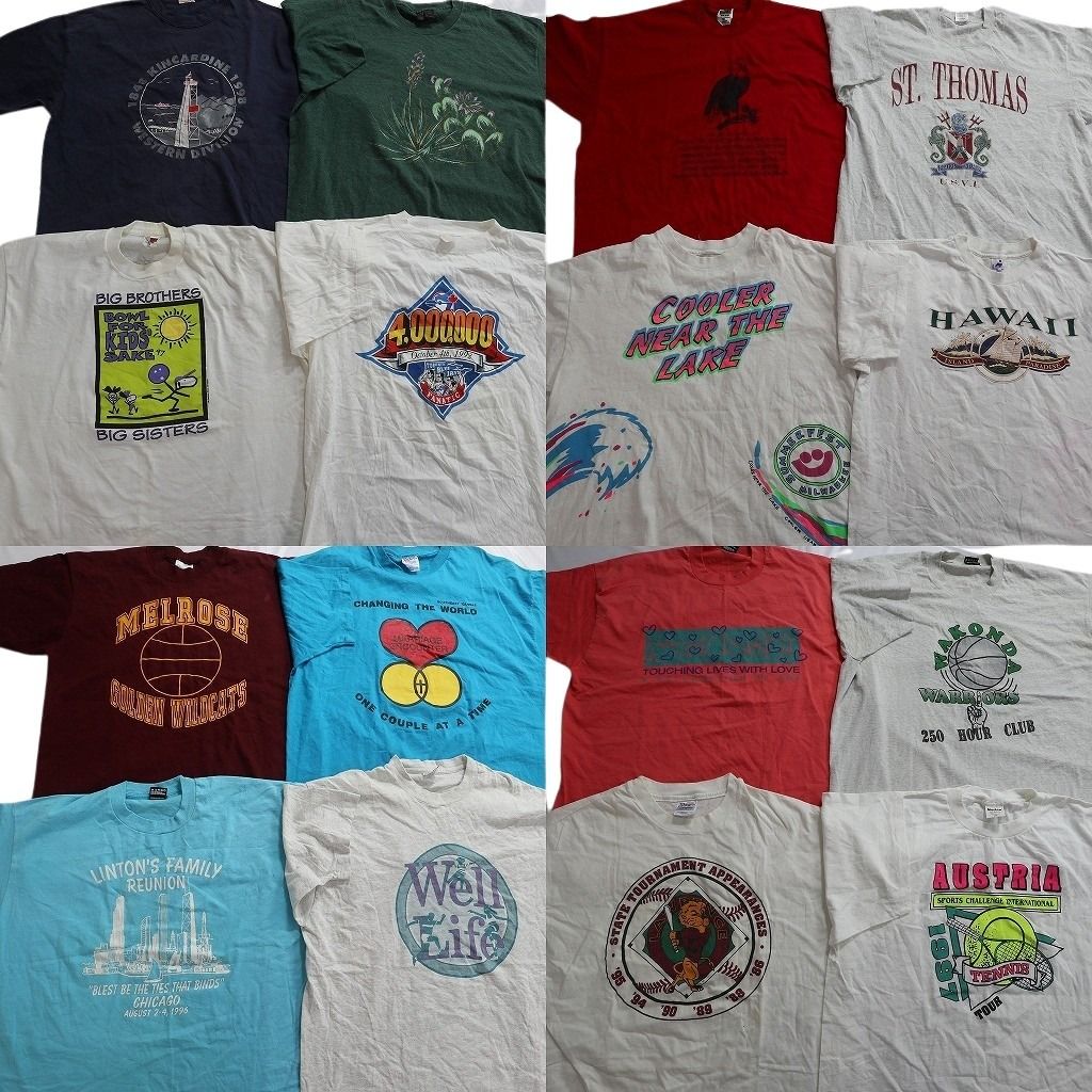 古着卸 まとめ売り ヴィンテージ シングルステッチ Tシャツ 16枚セット ( メンズ 2XL ) 英文字プリント ワンポイント 中古 古着 NE8507