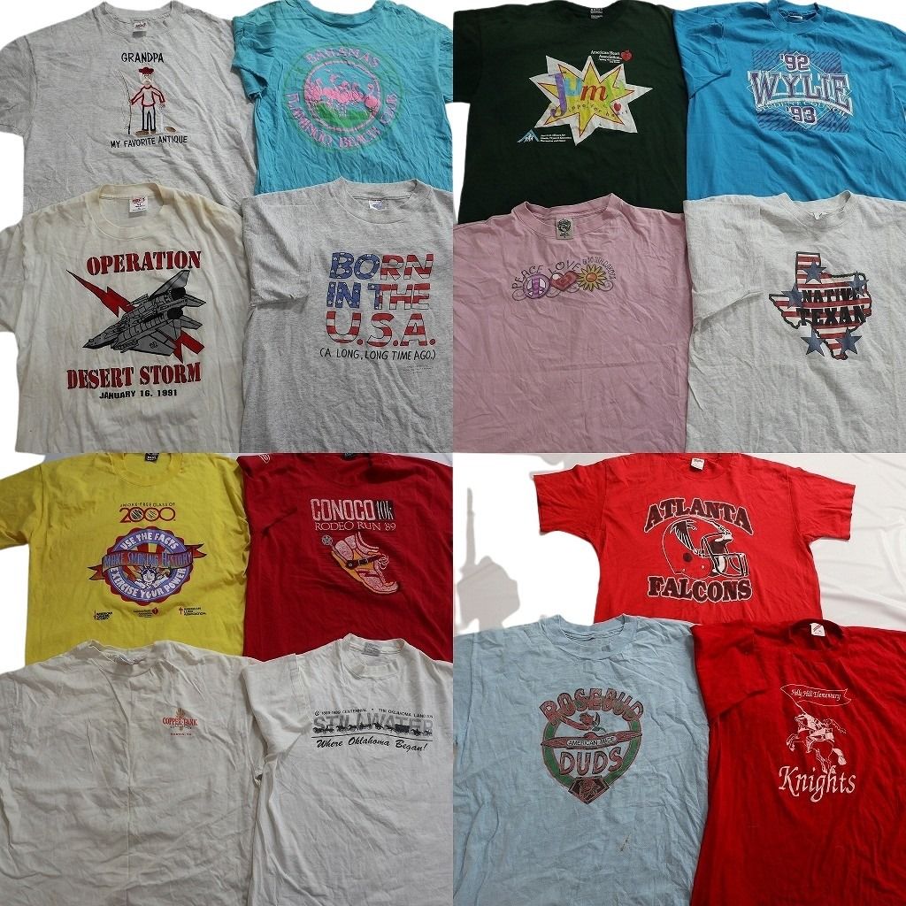 古着卸 まとめ売り ヴィンテージ シングルステッチ Tシャツ 15枚セット ( メンズ XL ) ジャージーズ ヘインズ プロチーム NFL 中古 NE8515