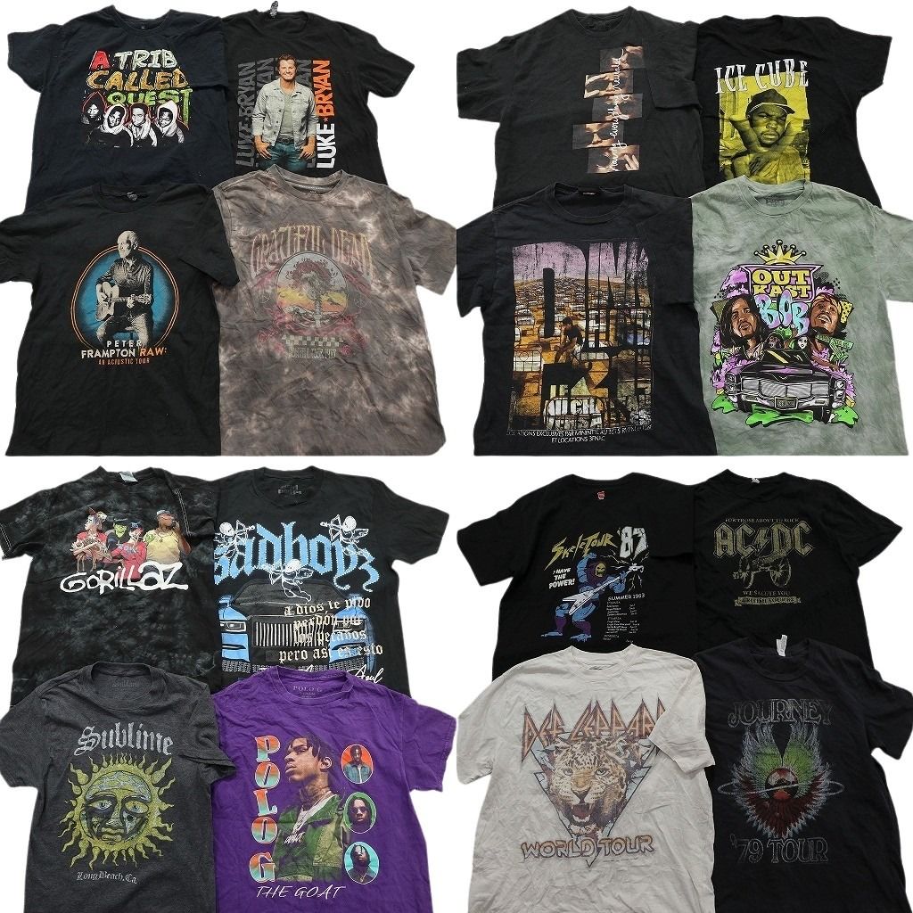 古着卸 まとめ売り 音楽・バンド Tシャツ 16枚セット ( メンズ M ) AC/DC デフレパード サブライム アイスキューブ 中古 古着 NE8523