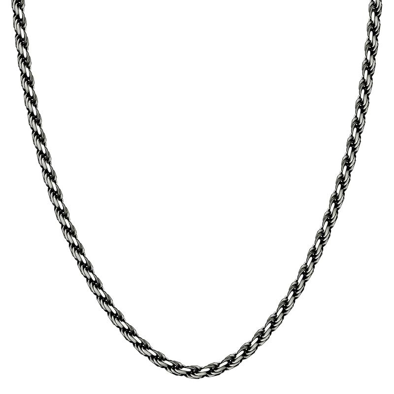 [新宿銀の蔵] シルバー925 燻し(薄め) カットフレンチロープチェーン 幅約2.6mm 長さ40～70cm (45cm) チェーン ネックレス レディース メンズ シンプル 黒 ブラック 23,343円