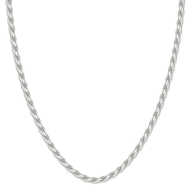 [新宿銀の蔵] シルバー925 カットフレンチロープチェーン 幅約2.6mm 長さ40～80cm (55cm) チェーン ネックレス レディース メンズ シンプル きれいめ