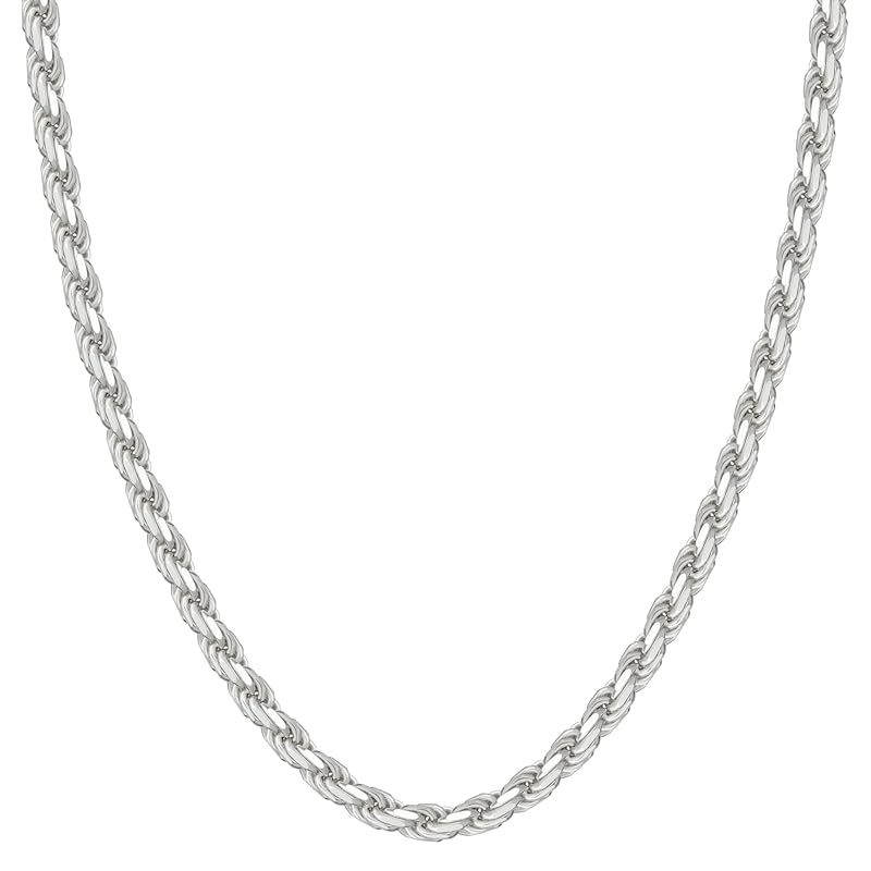 [新宿銀の蔵] シルバー925 カットフレンチロープチェーン 幅約3.8mm 長さ45～70cm (70cm) チェーン ネックレス レディース メンズ シンプル きれいめ