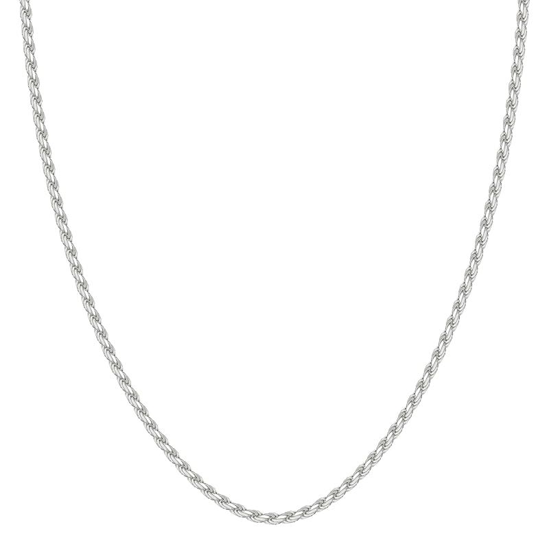 [新宿銀の蔵] シルバー925 カットフレンチロープチェーン 幅約1.8mm 長さ38～60cm (50cm) チェーン ネックレス レディース メンズ シンプル きれいめ