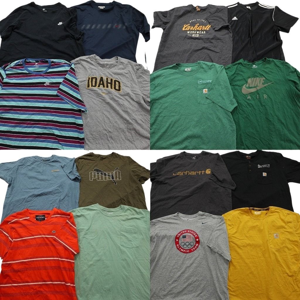 古着卸 まとめ売り ブランドMIX Tシャツ 16枚セット ( メンズ 2XL/3XL/4XL ) カーハート コロンビア ナイキ アディダス 中古 古着 NE8540