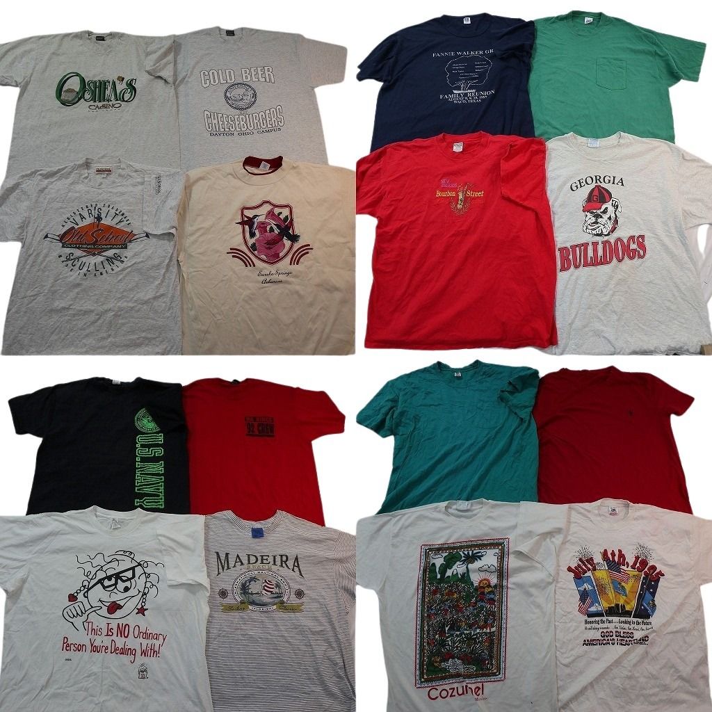 古着卸 まとめ ヴィンテージ シングルステッチ Tシャツ 16枚セット ( メンズ 2XL/3XL ) ラッセル フルーツオブザルーム 中古 古着 NE8541