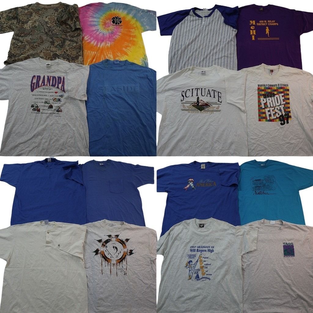 古着卸 まとめ売り ヴィンテージ シングルステッチ Tシャツ 16枚セット ( メンズ 2XL ) ヘインズ フルーツオブザルーム 中古 古着 NE8542