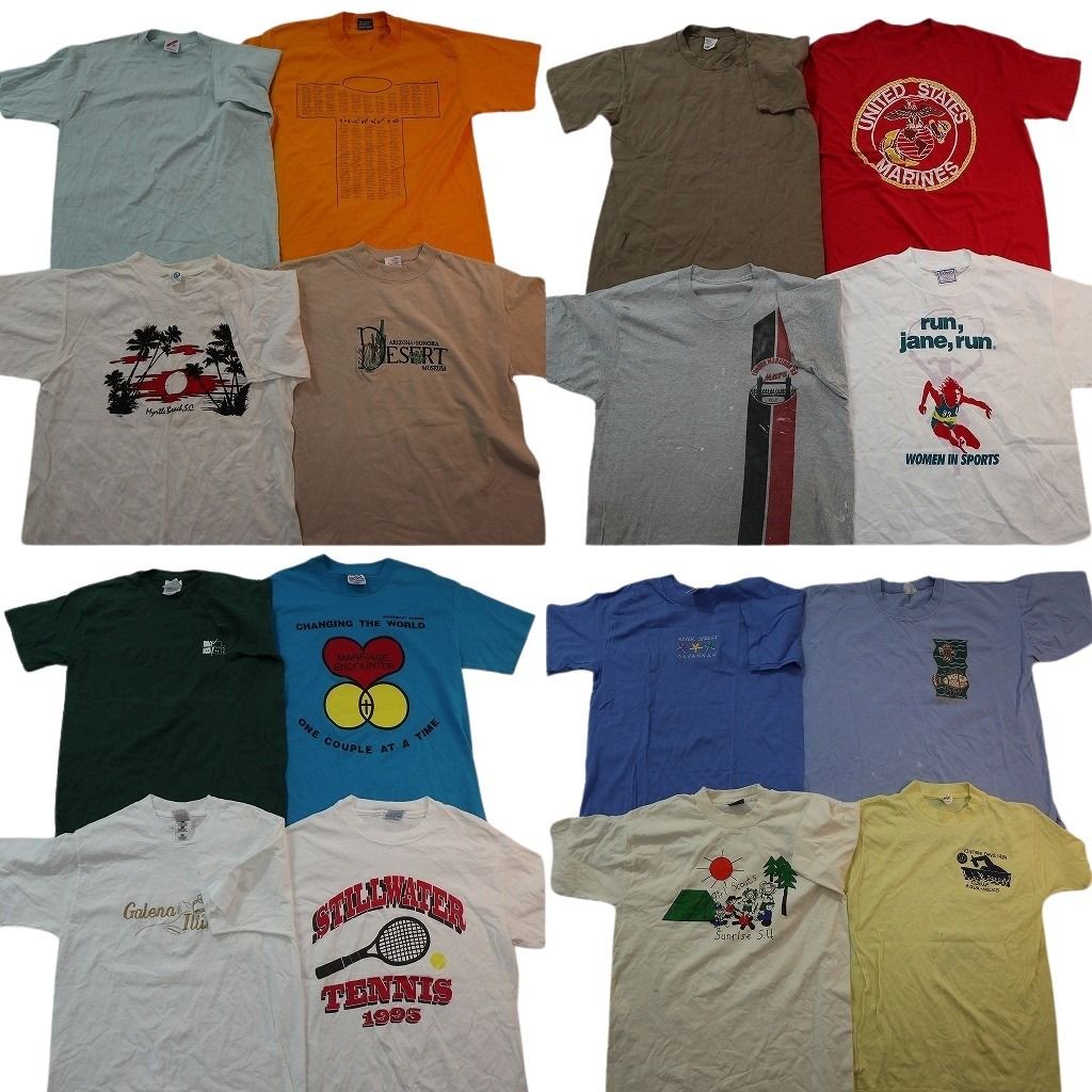 古着卸 まとめ売り ヴィンテージ シングルステッチ Tシャツ 16枚セット ( メンズ M ) ジャージーズ フルーツオブザルーム 中古 古着 NE8546