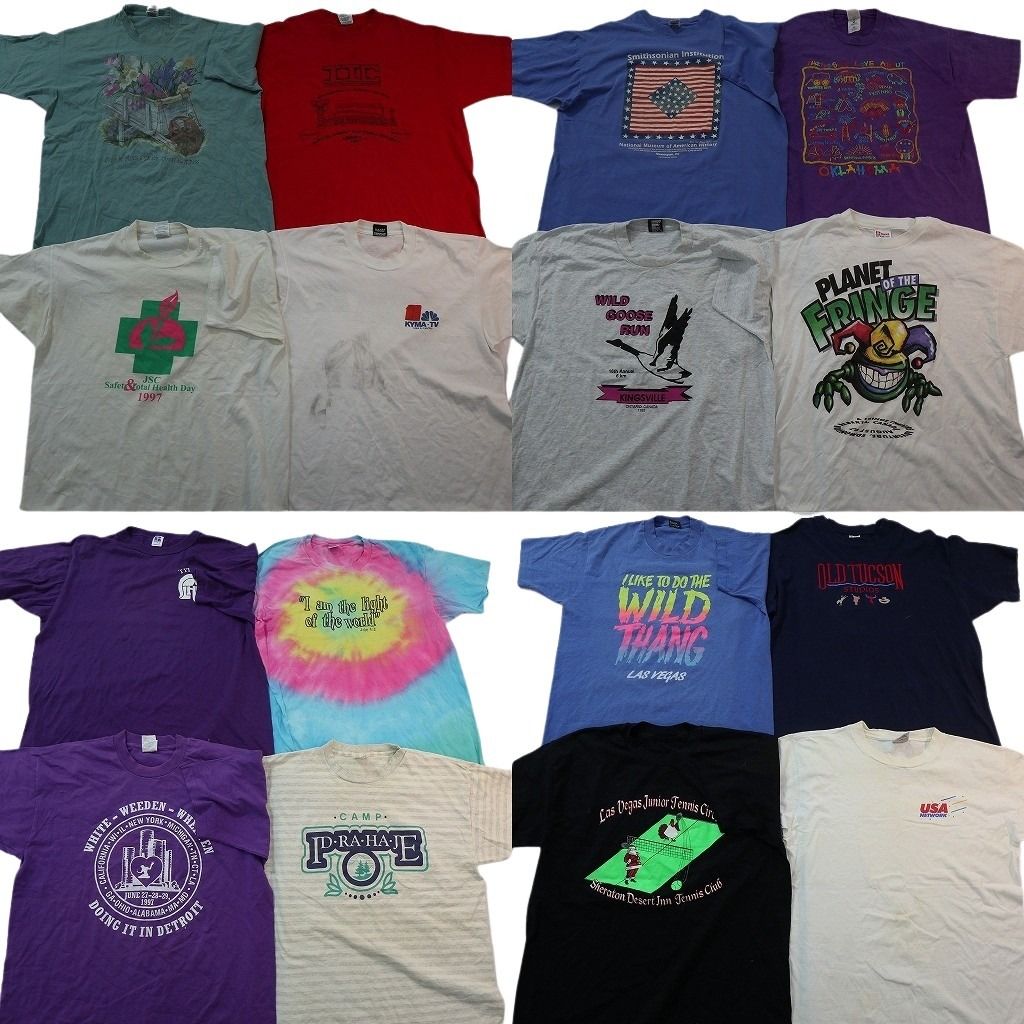 古着卸 まとめ売り ヴィンテージ シングルステッチ Tシャツ 16枚セット ( メンズ XL ) ラッセル フルーツオブザルーム 中古 古着 NE8550