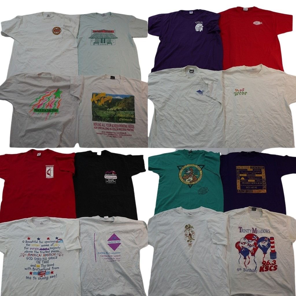 古着卸 まとめ売り ヴィンテージ シングルステッチ Tシャツ 16枚セット ( メンズ XL ) ジャージーズ ヘインズ ラッセル 中古 古着 NE8552