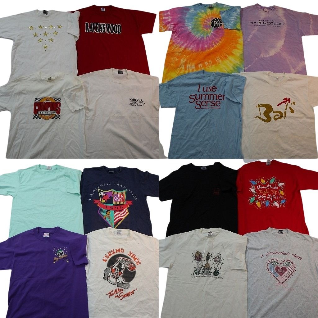 古着卸 まとめ売り ヴィンテージ シングルステッチ Tシャツ 16枚セット ( メンズ L ) フルーツオブザルーム ヘインズ 中古 古着 NE8554