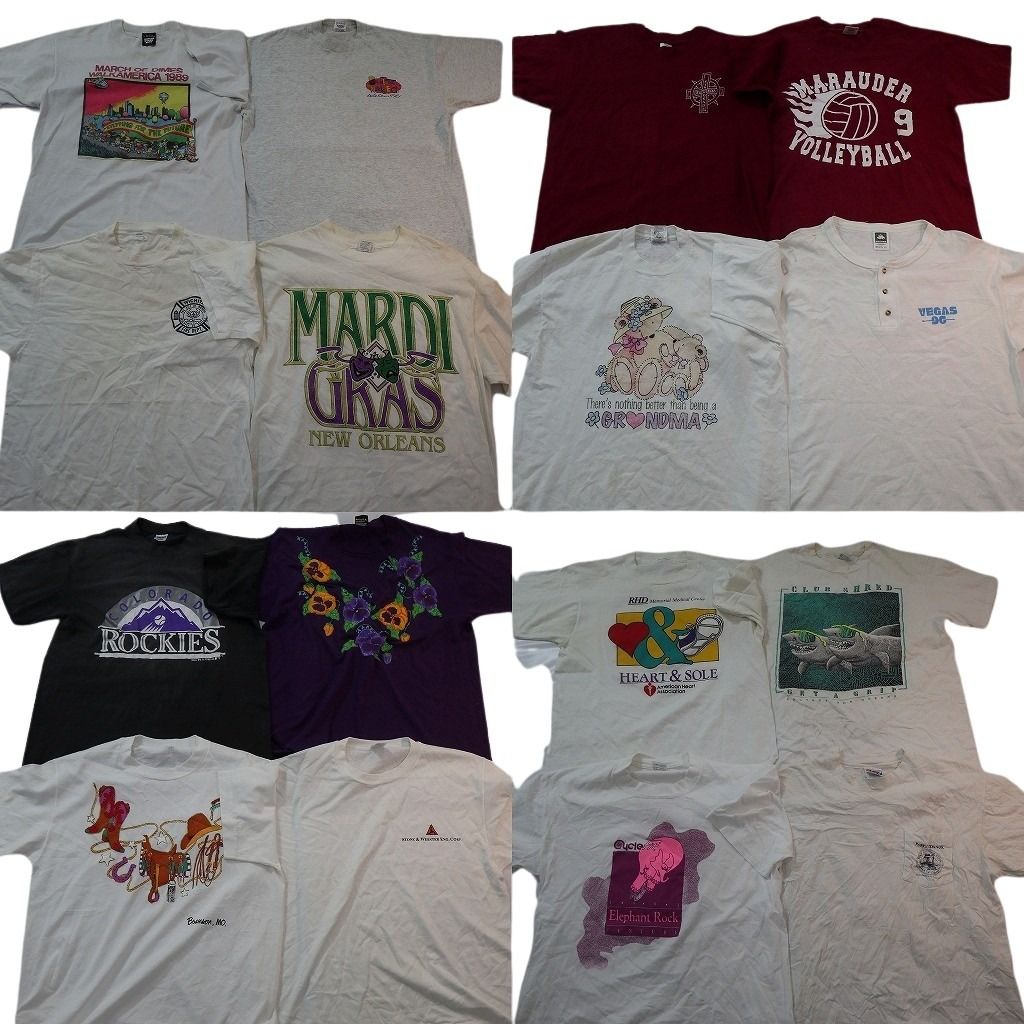 古着卸 まとめ売り ヴィンテージ シングルステッチ Tシャツ 16枚セット ( メンズ L ) ヘインズ 中古 古着 NE8558