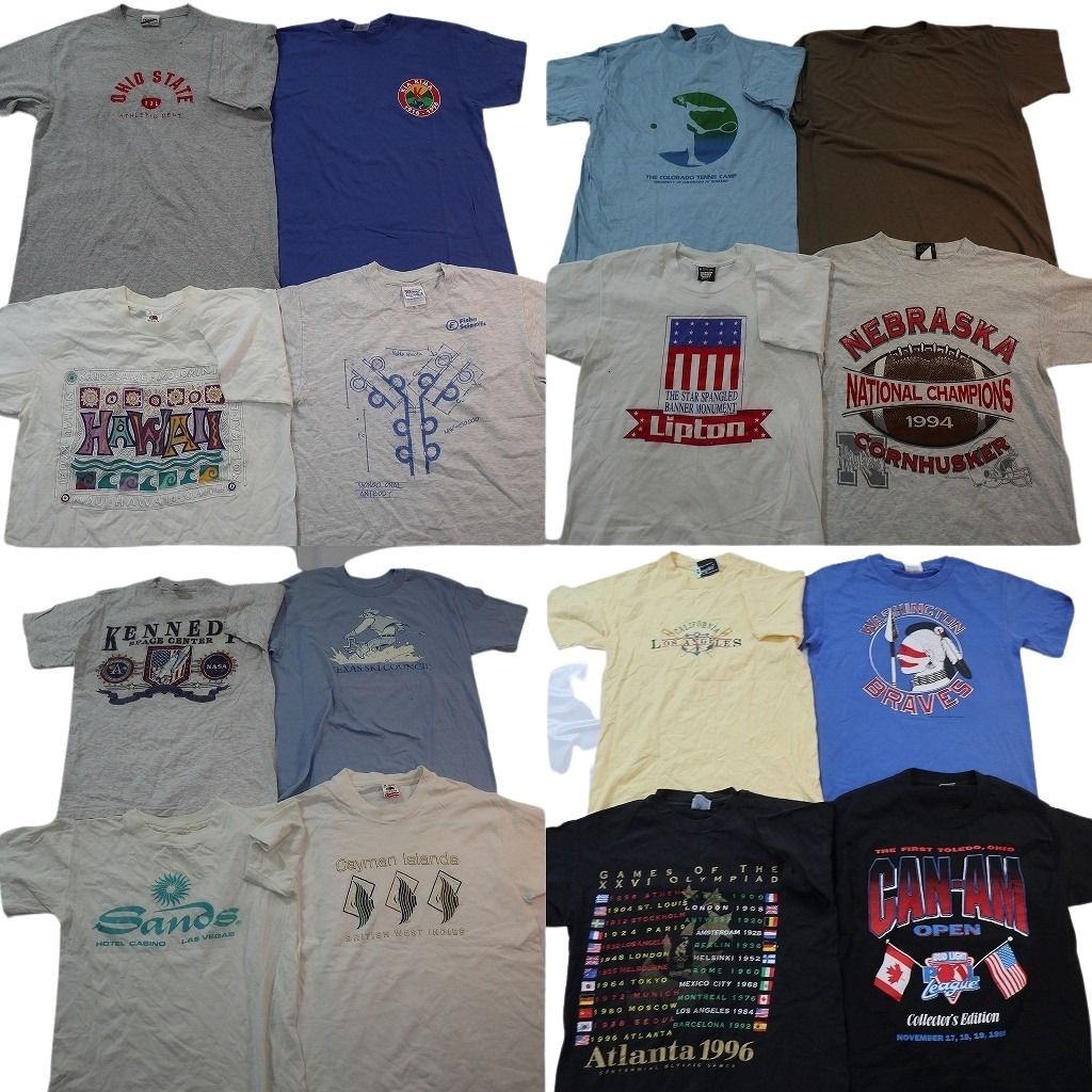 古着卸 まとめ売り ヴィンテージ シングルステッチ Tシャツ ( メンズ M ) フルーツオブザルーム 中古 古着 NE8560