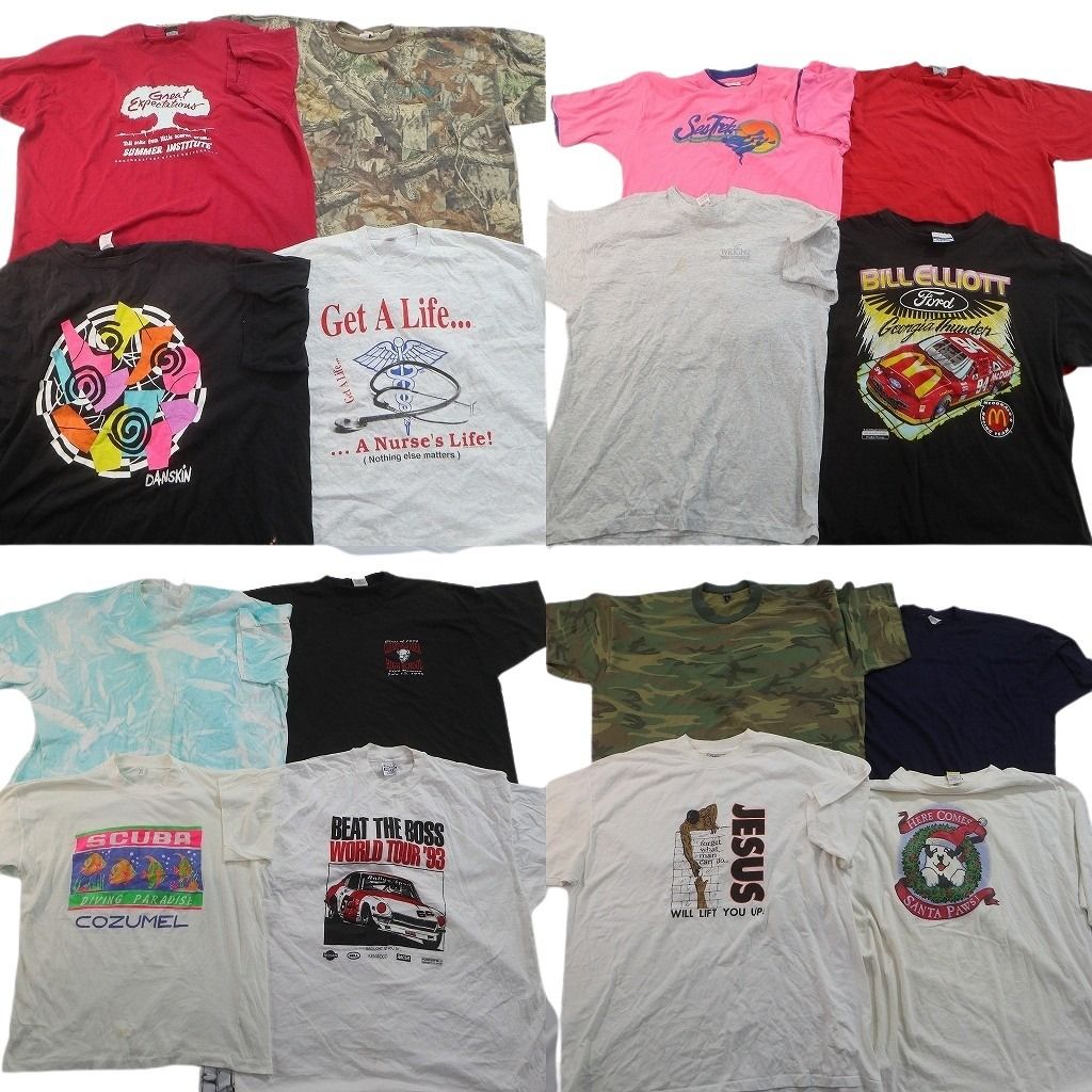 古着卸 ヴィンテージ シングルステッチ Tシャツ 16枚セット ( メンズ 2XL/3XL/5XL ) リアルツリー柄 企業 マクドナルド 中古 古着 NE8574
