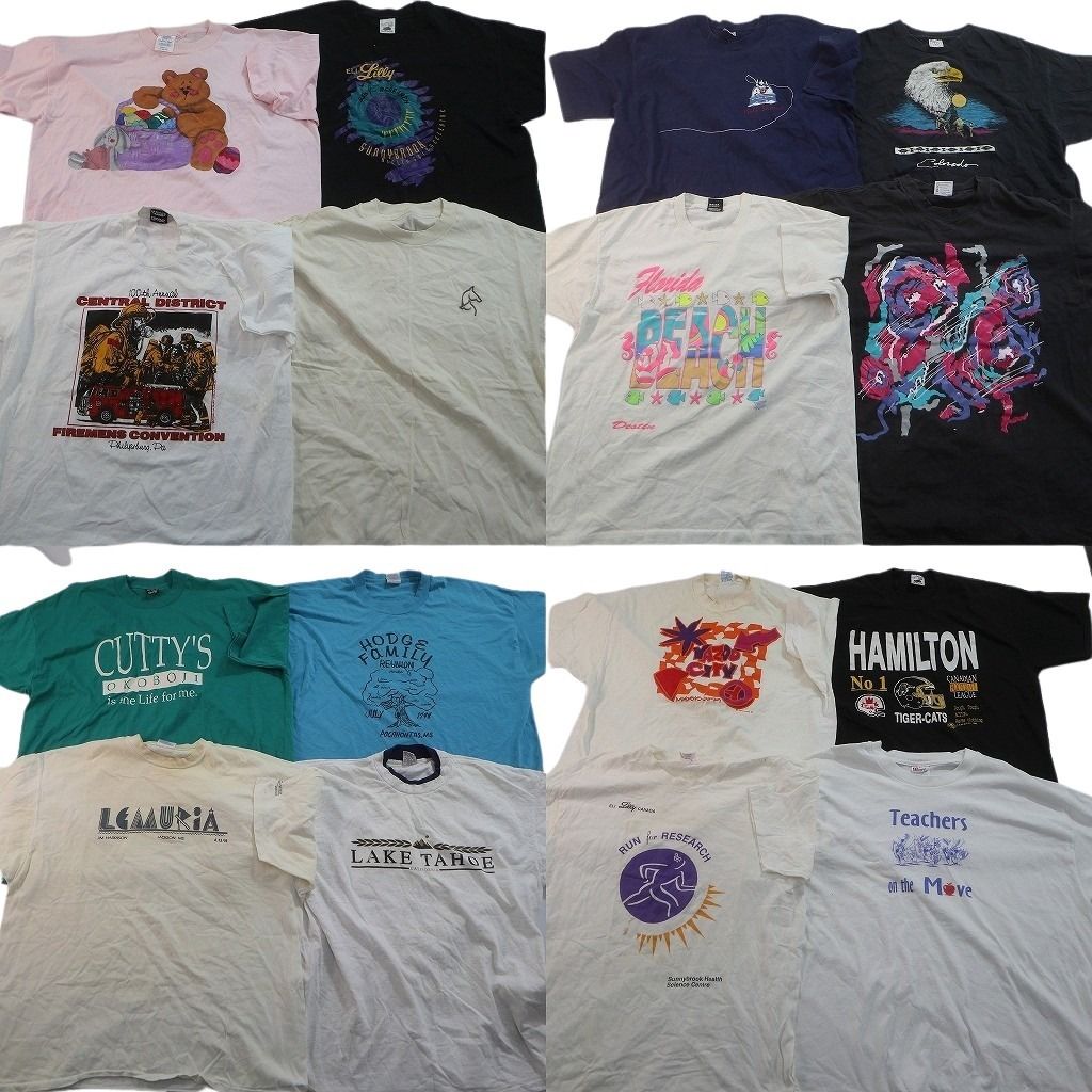 古着卸 ヴィンテージ シングルステッチ Tシャツ 16枚セット ( メンズ XL/2XL ) フルーツオブザルーム アニマル イーグル 中古 古着 NE8575