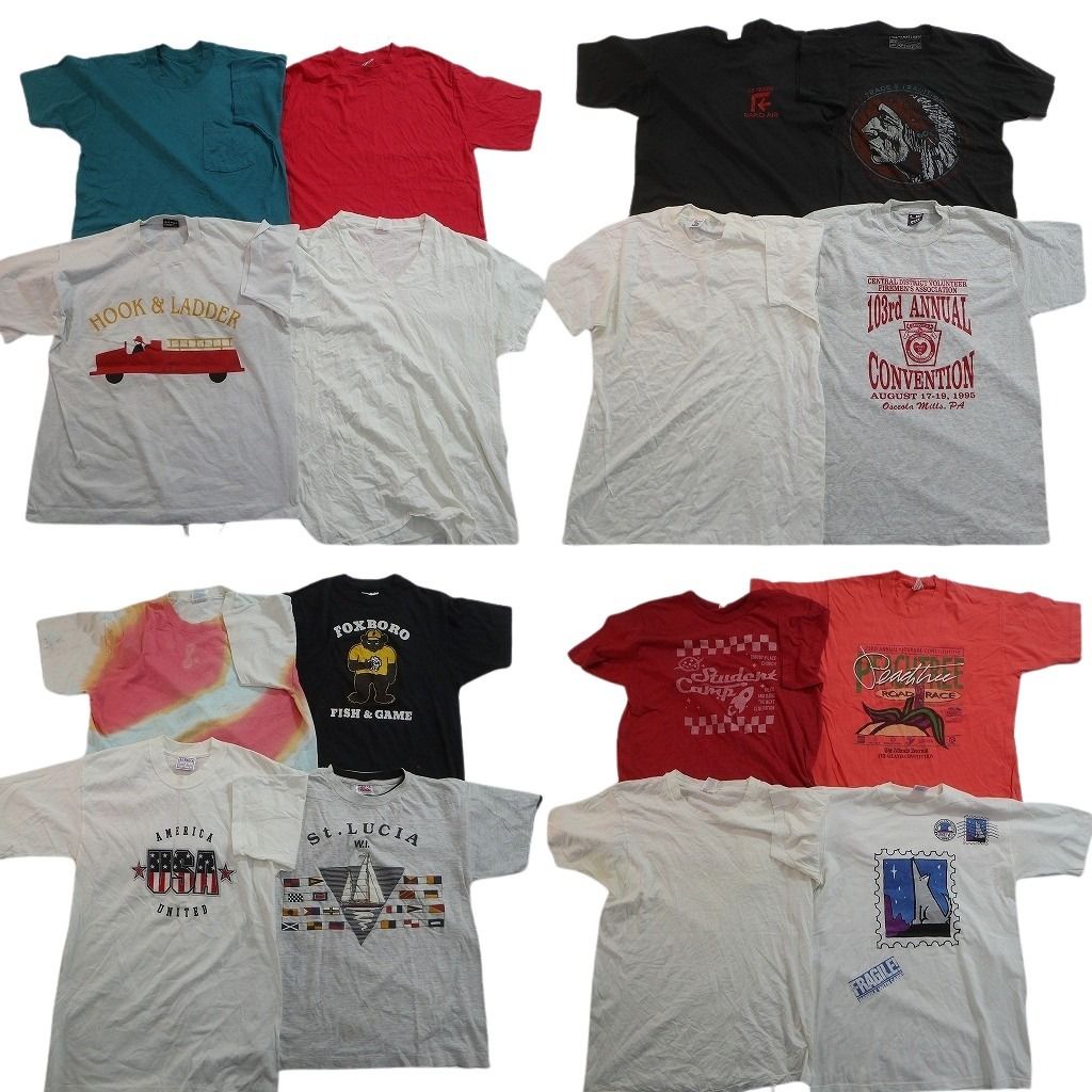 古着卸 まとめ売り ヴィンテージ シングルステッチ Tシャツ 16枚セット ( メンズ M/L ) ジャージーズ ワンポイント 英文字 中古古着 NE8580