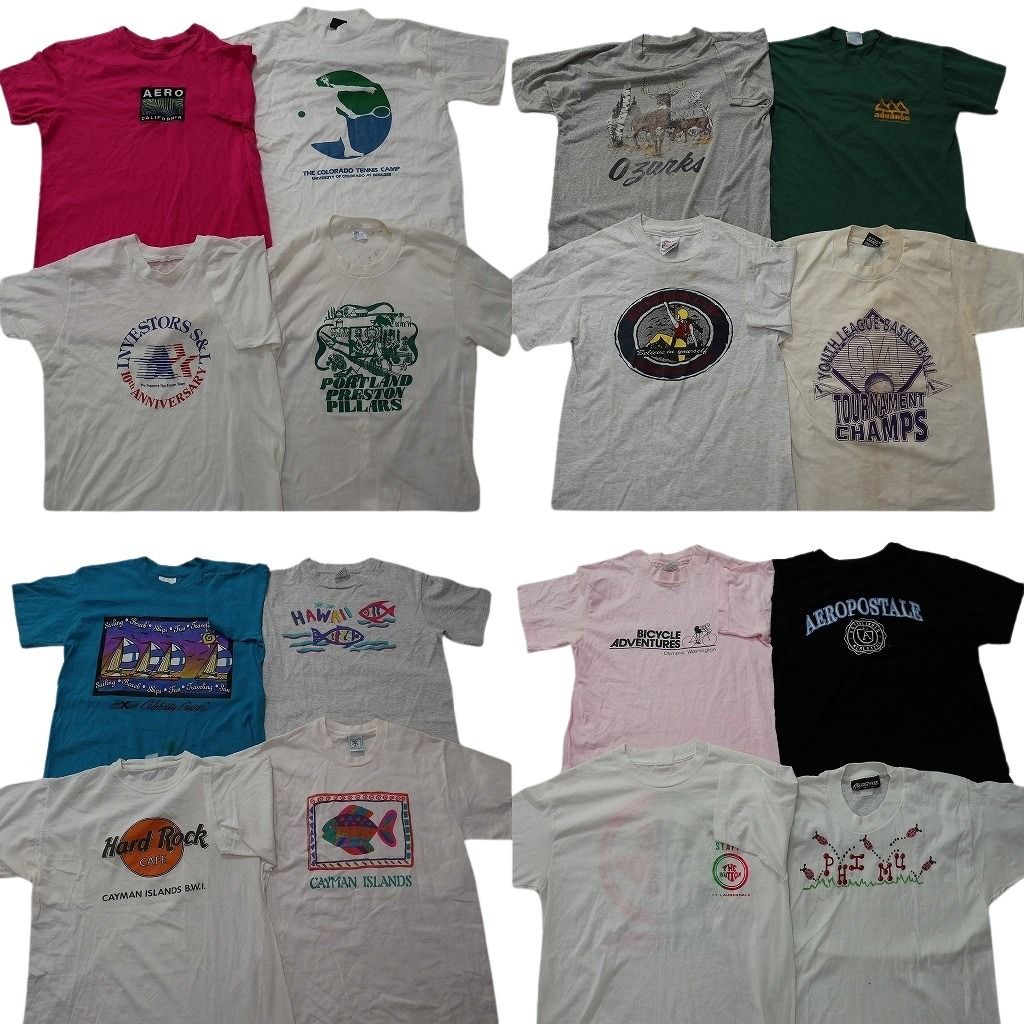 古着卸 ヴィンテージ シングルステッチ Tシャツ 16枚セット ( メンズ S ) エアロポステール 企業 ハードロックカフェ アニマル 中古 NE8582