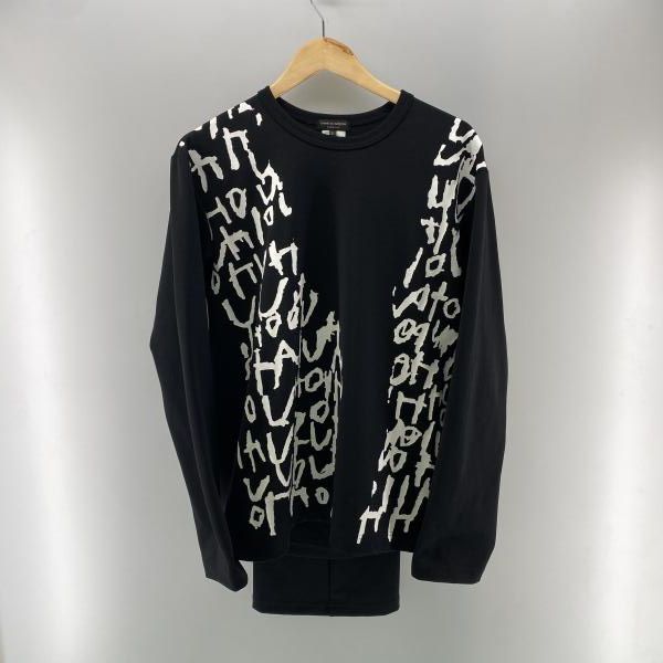 【中古】COMME des GARCONS HOMME PLUS AD2023 バックジップ L/S Tee ブラック L コムデギャルソンオム[24]