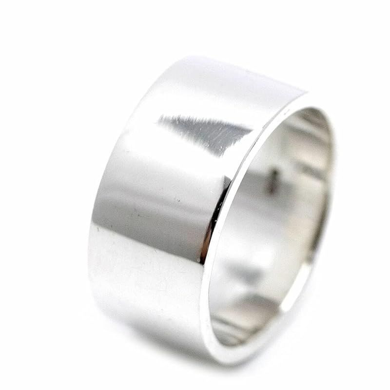 [シルバーワン] シルバー925 シンプル 平打ちリング メンズ sa [縦幅12mm][27号]