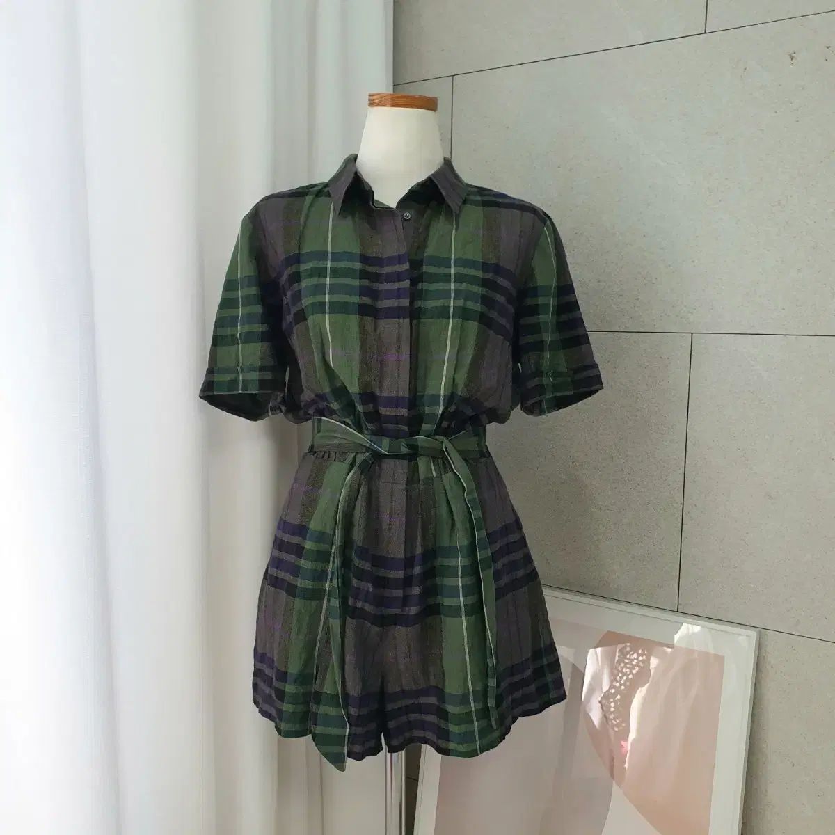 サンドロ(Sandro) バックデザイン CHECK ロンパース オールインワン 