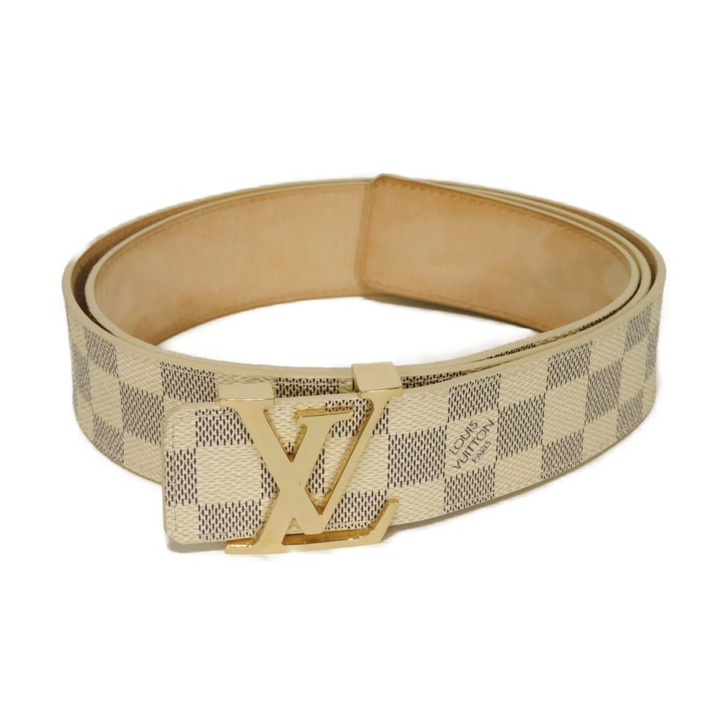 LOUIS VUITTON ルイ・ヴィトン サンチュール LV イニシャル 40MM LVロゴ LVシグネチャー 100/44 市松模様 ホワイト ゴールド ダミエ アズール アイボリー ベルト M9609Q