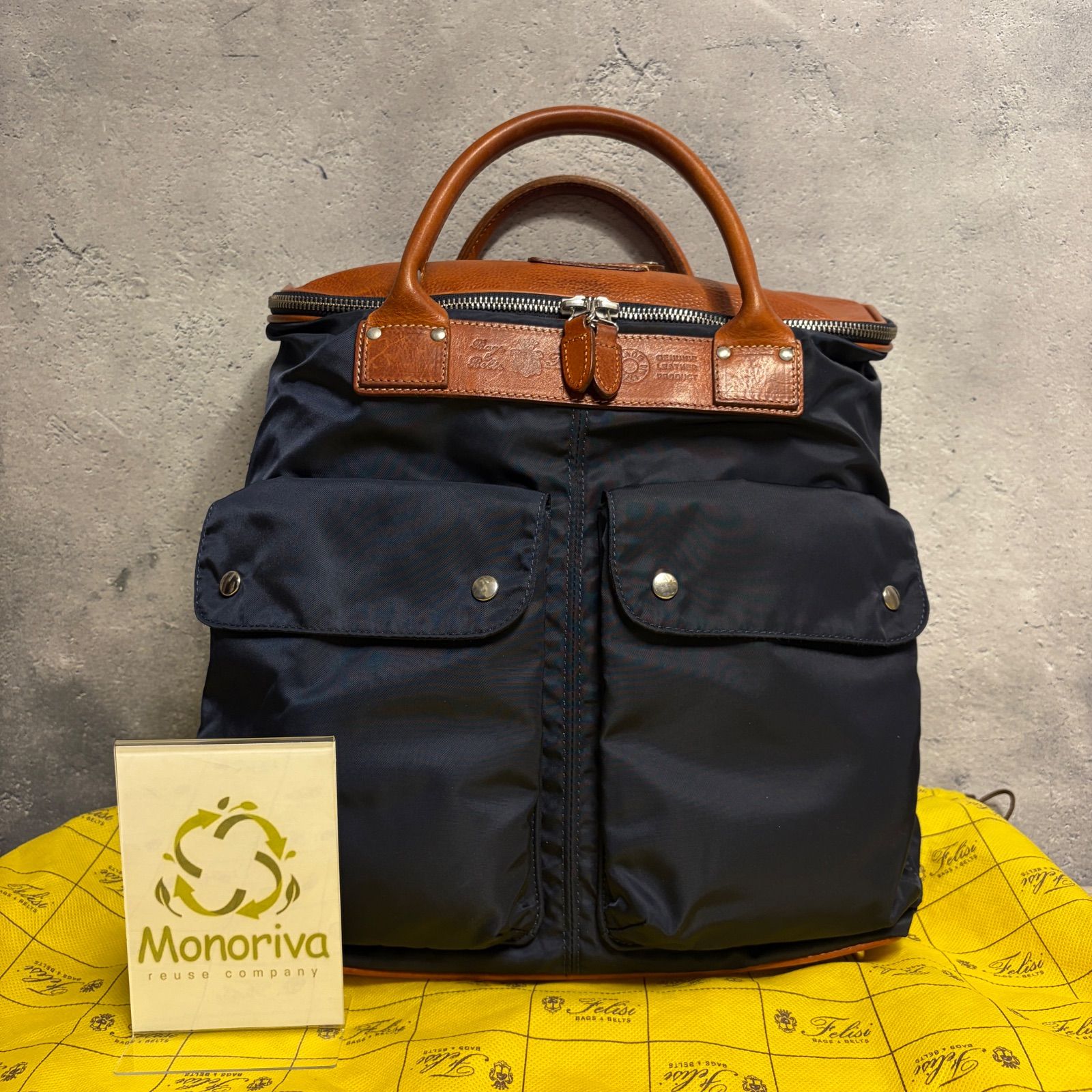 ☘️ ✨美品✨Felisi 17-58 2WAYリュック バックパック 紺 K3-1002