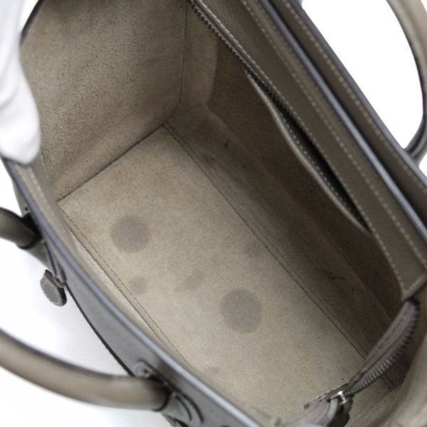 CELINE セリーヌ ラゲージ ナノ 2WAYバッグ レザー グレージュ系
