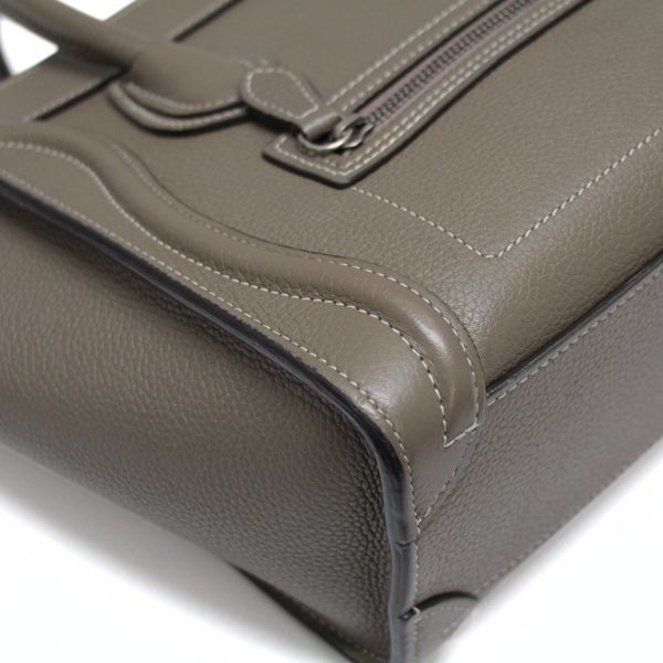 CELINE セリーヌ ラゲージ ナノ 2WAYバッグ レザー グレージュ系