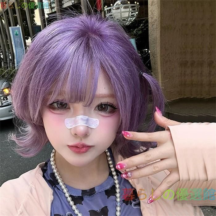 大人気 フルウィッグ ショート レディース ふんわり前髪 前髪あり かつら ぱっつん前髪 コスプレ 可愛い コスチューム 仮装 大人用 イベント 学園祭jf546