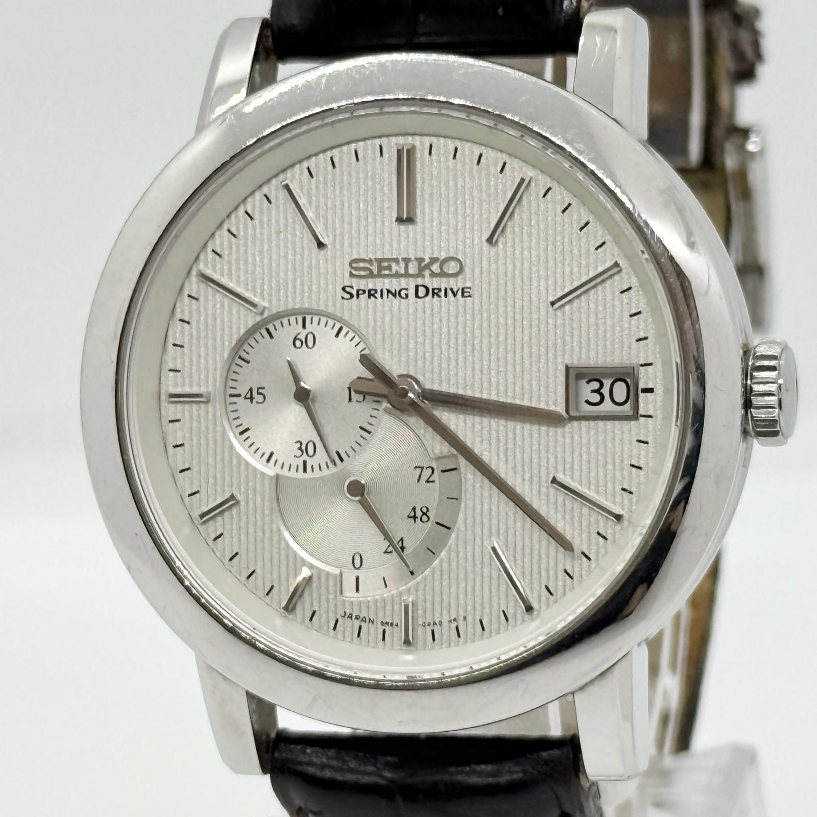 SEIKO セイコー スプリングドライブ 5R64-0AA0 シルバー AT メンズ 腕時計 稼働品